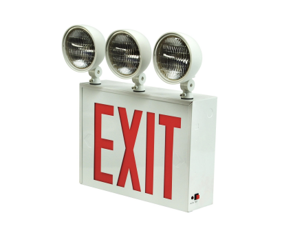 Recessed LED Exit & Emergency Steel Combo