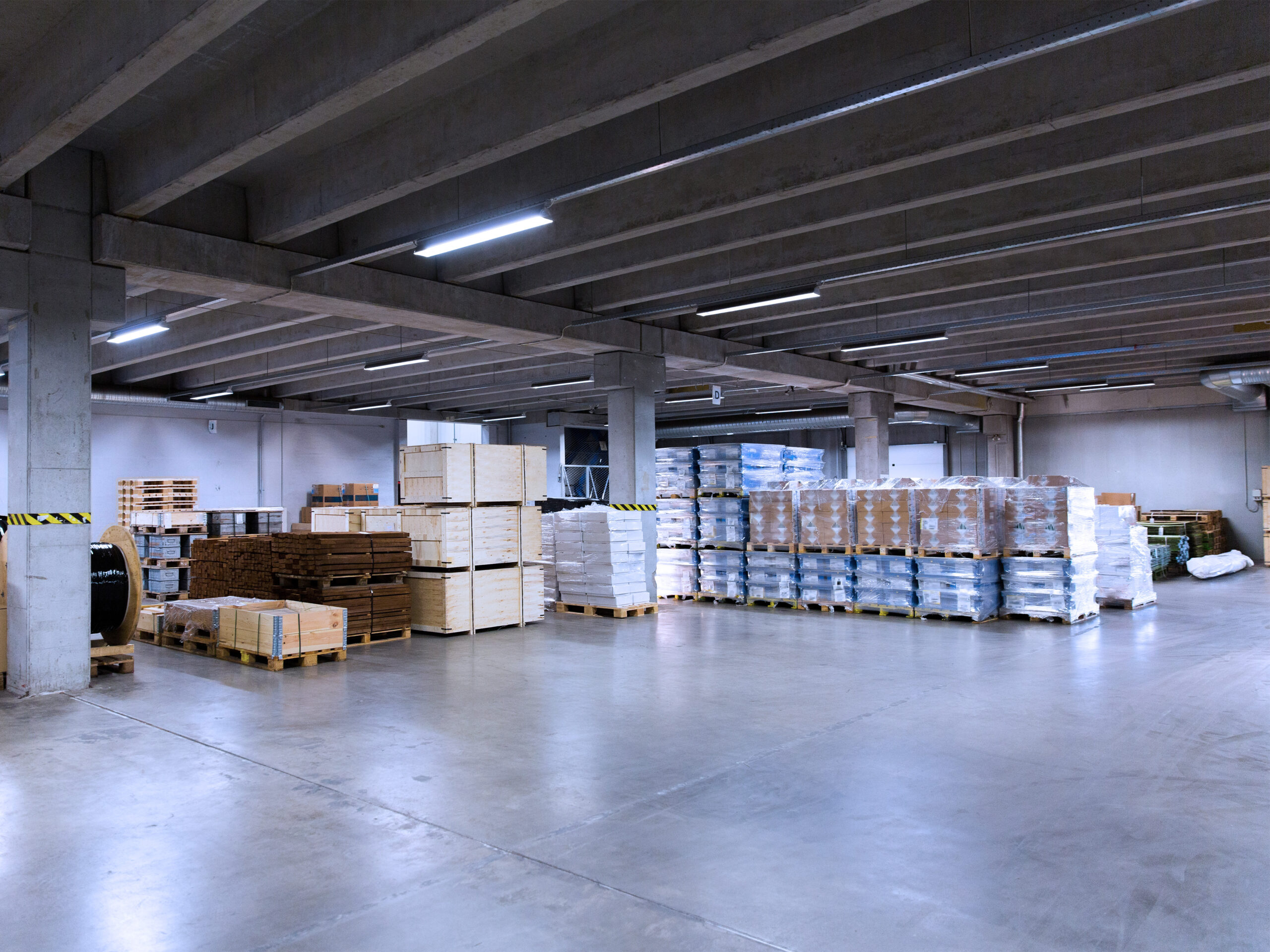 BABA WBE Compliant High Bays in parking Garage.